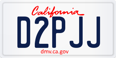 CA license plate D2PJJ