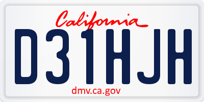 CA license plate D31HJH