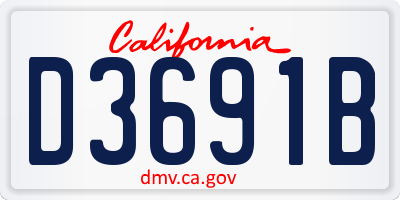 CA license plate D3691B