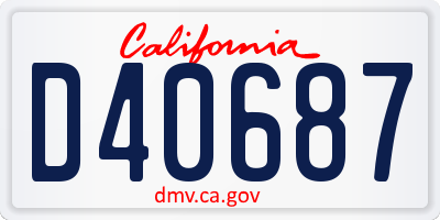 CA license plate D40687