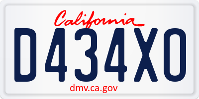 CA license plate D434XO