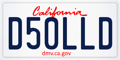 CA license plate D50LLD