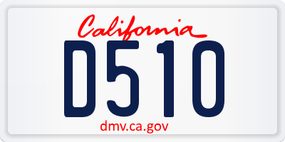 CA license plate D510