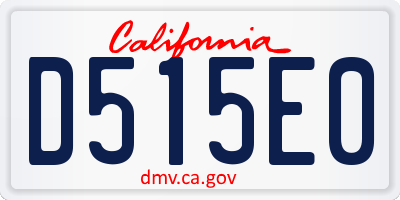 CA license plate D515E0