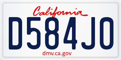 CA license plate D584J0