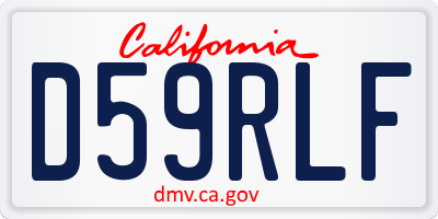 CA license plate D59RLF