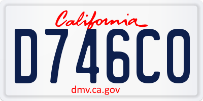 CA license plate D746C0