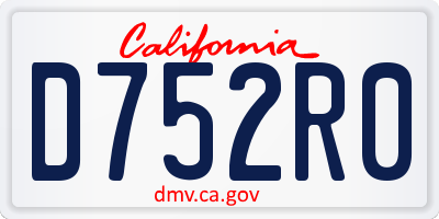 CA license plate D752R0