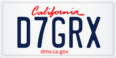 CA license plate D7GRX