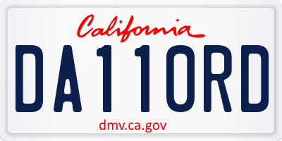 CA license plate DA110RD