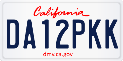 CA license plate DA12PKK