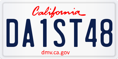 CA license plate DA1ST48