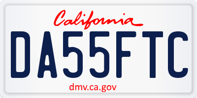 CA license plate DA55FTC