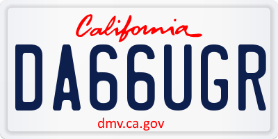 CA license plate DA66UGR