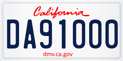 CA license plate DA91000