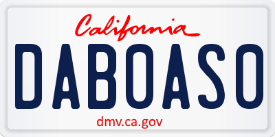 CA license plate DAB0AS0