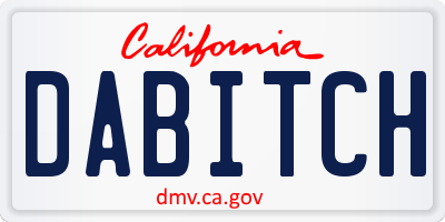 CA license plate DABITCH