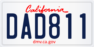 CA license plate DAD811