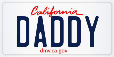 CA license plate DADDY