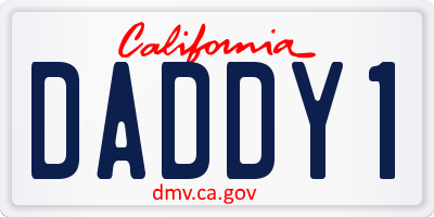 CA license plate DADDY1