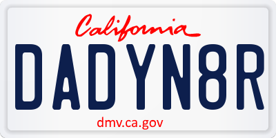 CA license plate DADYN8R