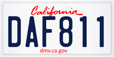 CA license plate DAF811