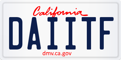 CA license plate DAIITF