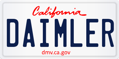 CA license plate DAIMLER