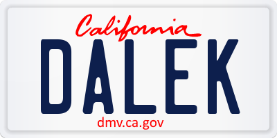 CA license plate DALEK