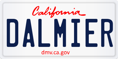 CA license plate DALMIER