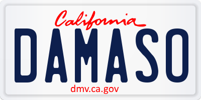 CA license plate DAMASO