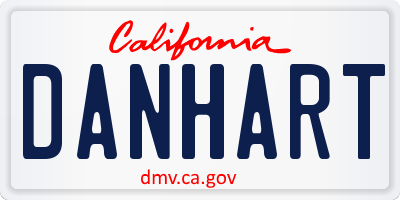 CA license plate DANHART