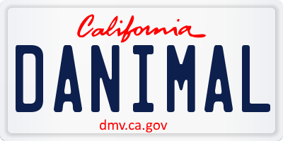 CA license plate DANIMAL