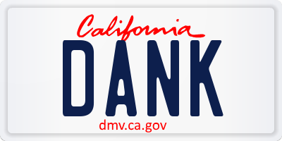 CA license plate DANK