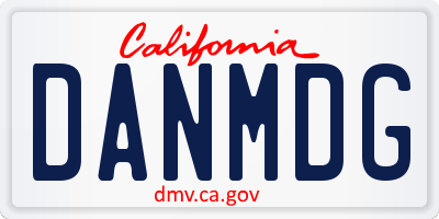 CA license plate DANMDG