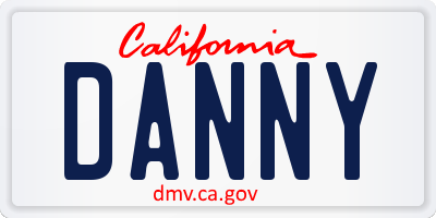 CA license plate DANNY