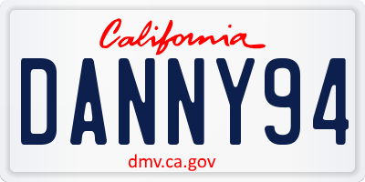 CA license plate DANNY94