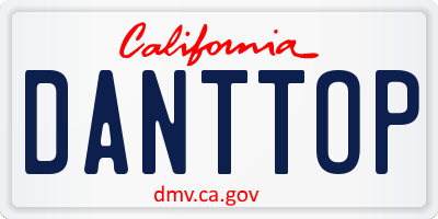 CA license plate DANTTOP