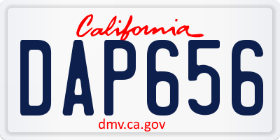 CA license plate DAP656