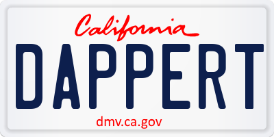 CA license plate DAPPERT