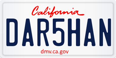 CA license plate DAR5HAN