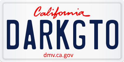 CA license plate DARKGTO