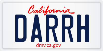 CA license plate DARRH