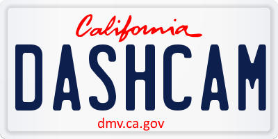 CA license plate DASHCAM