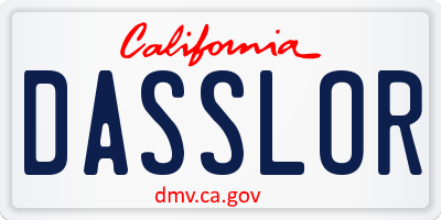 CA license plate DASSLOR