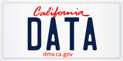 CA license plate DATA