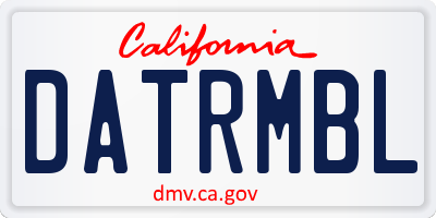 CA license plate DATRMBL