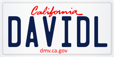 CA license plate DAVIDL