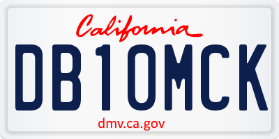 CA license plate DB10MCK