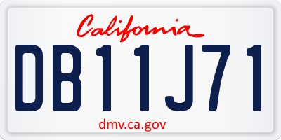 CA license plate DB11J71